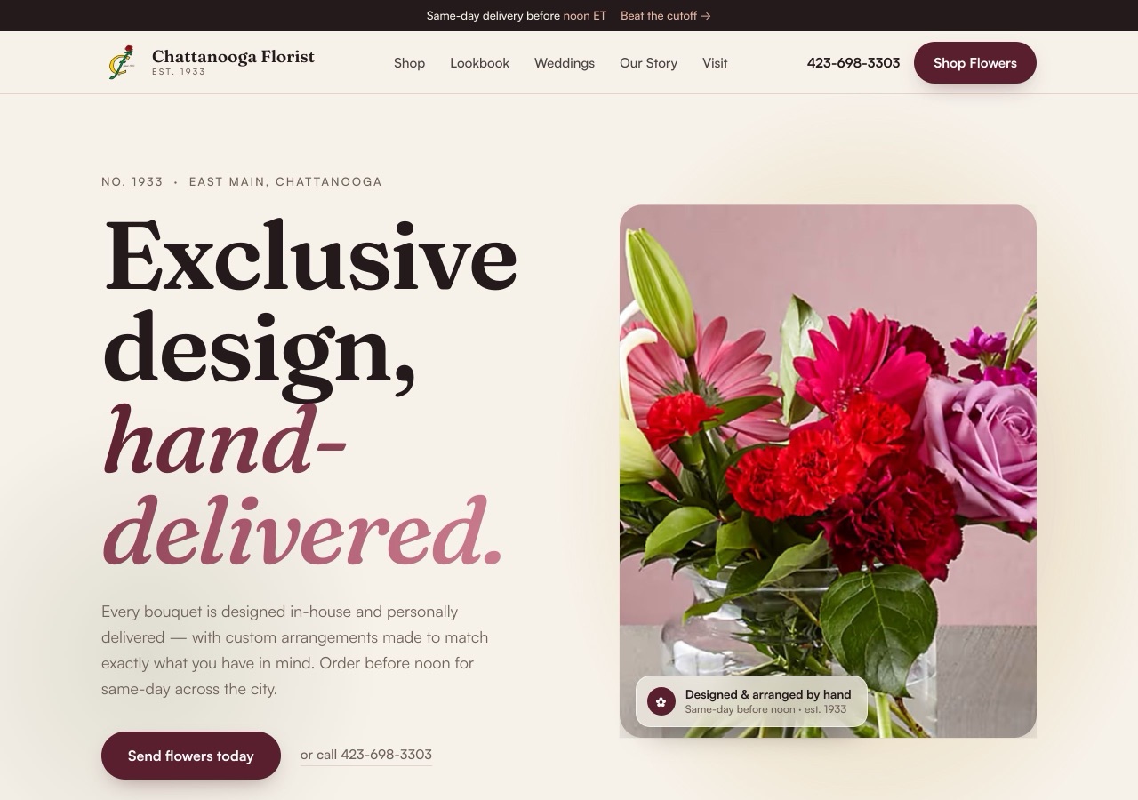 Chattanooga Florist, Rebuilt redesign (Florist)